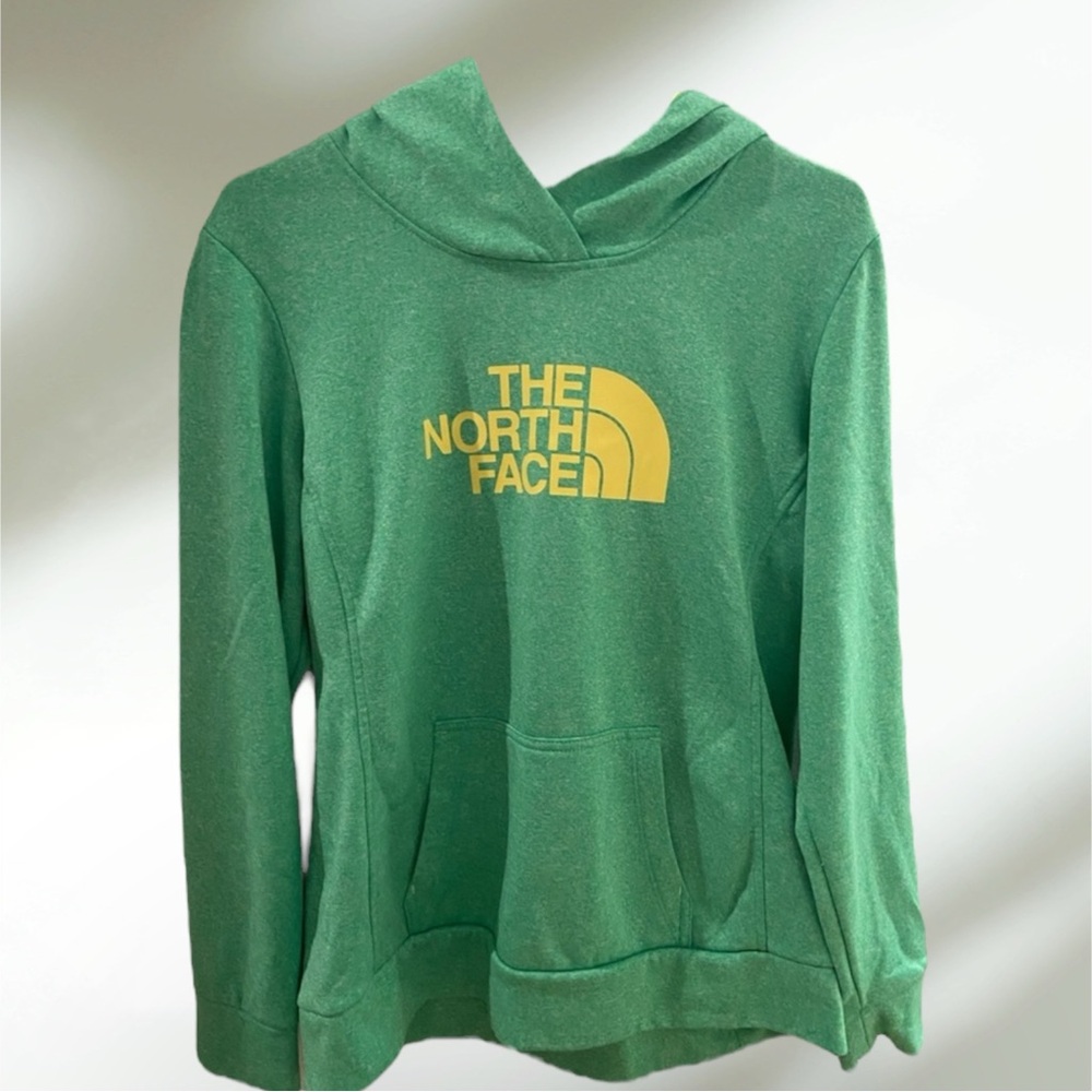 GUC~ North Face Hoodie, green in color, size xl.